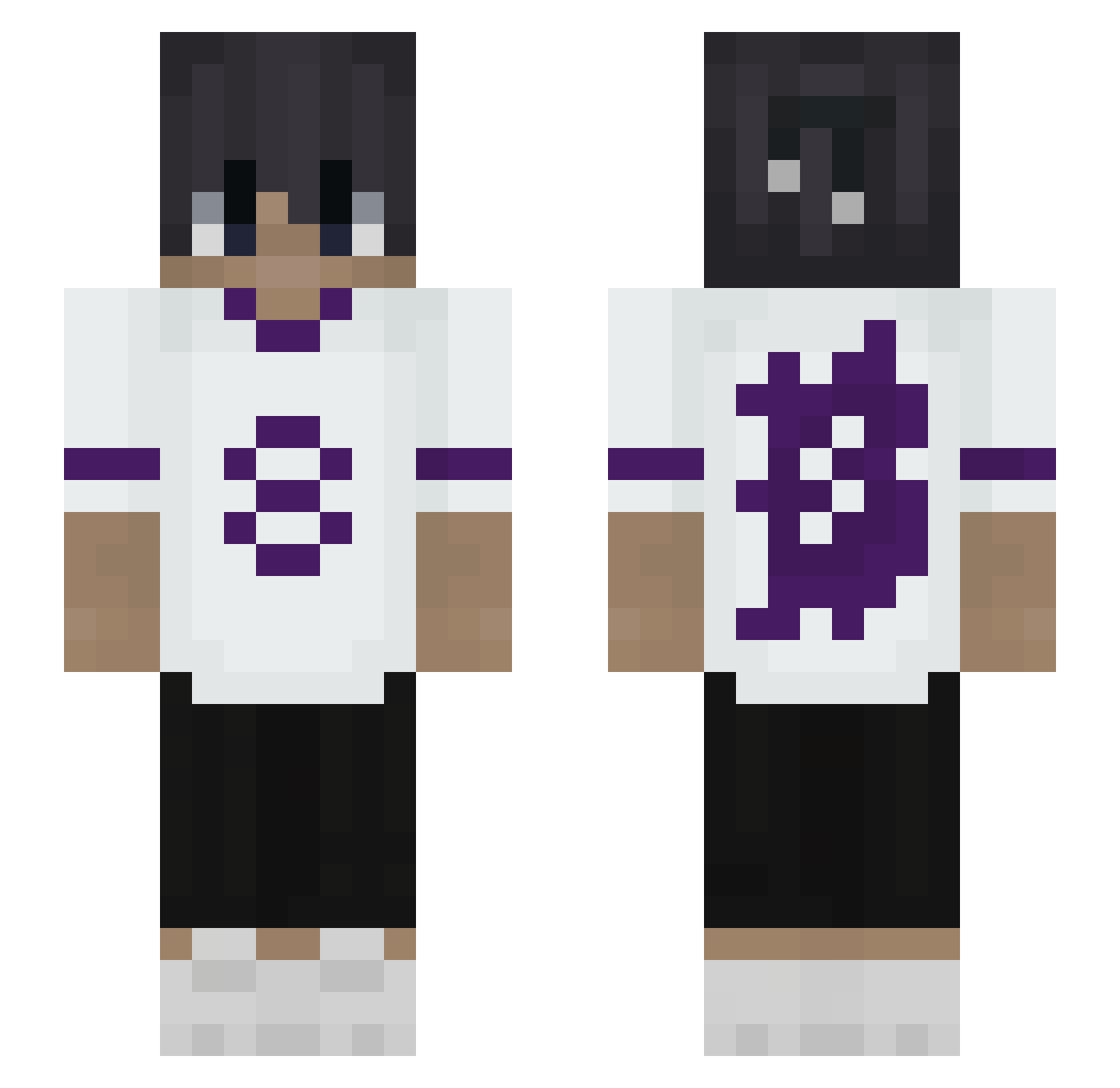 48Hate Minecraft skin, front and back view