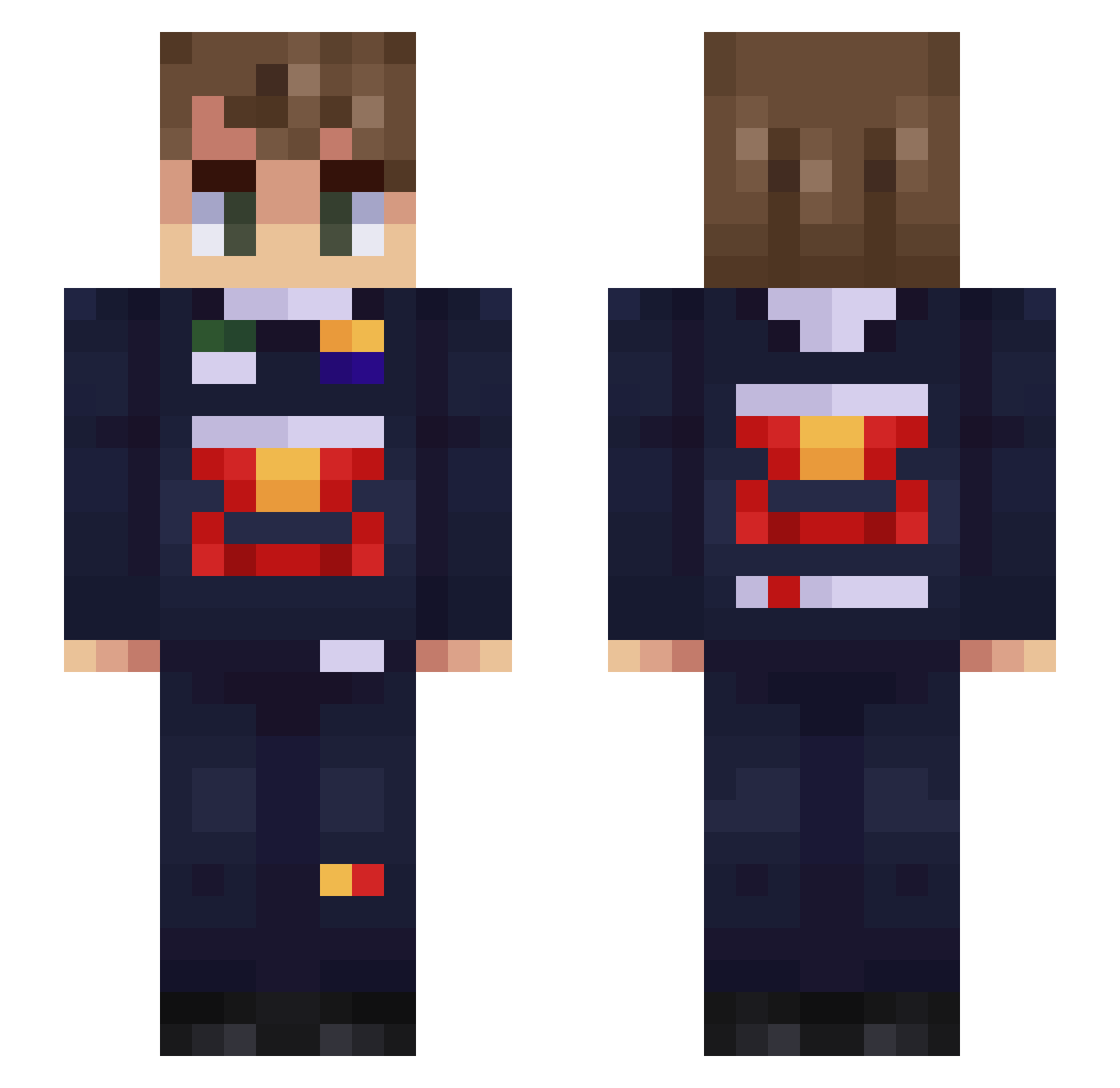 PAPIEROSI Minecraft skin, front and back view