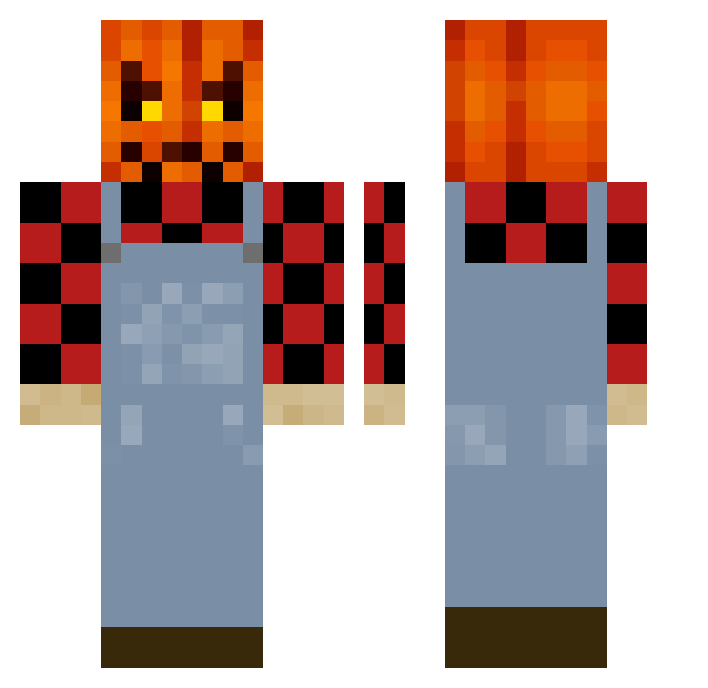 TylerThurston Minecraft skin, front and back view