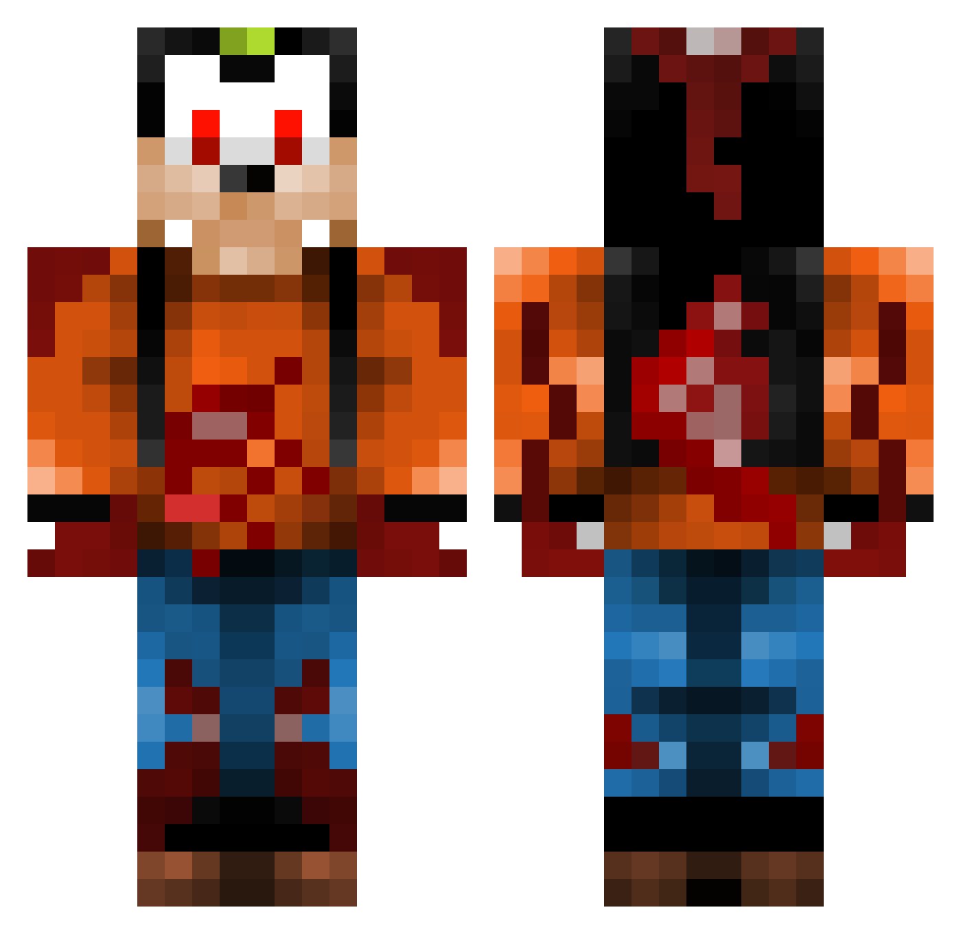 Levitant Minecraft skin, front and back view