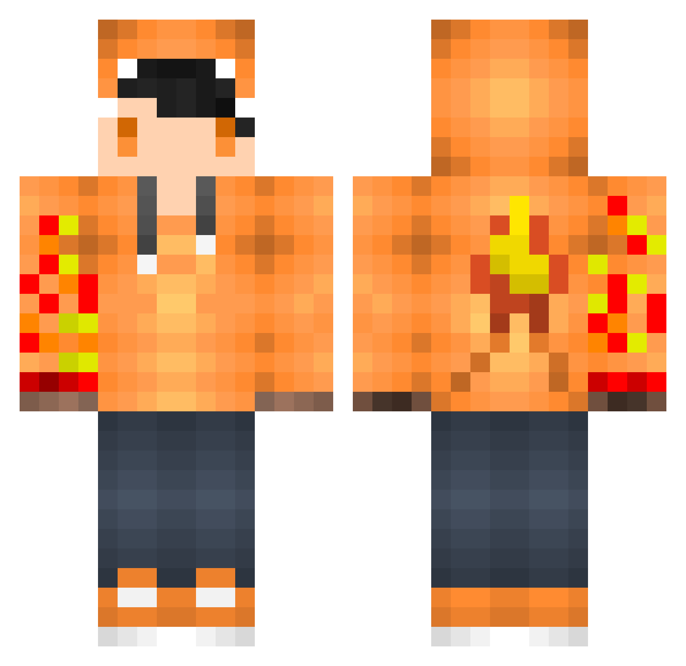 LilNibbaEco Minecraft skin, front and back view
