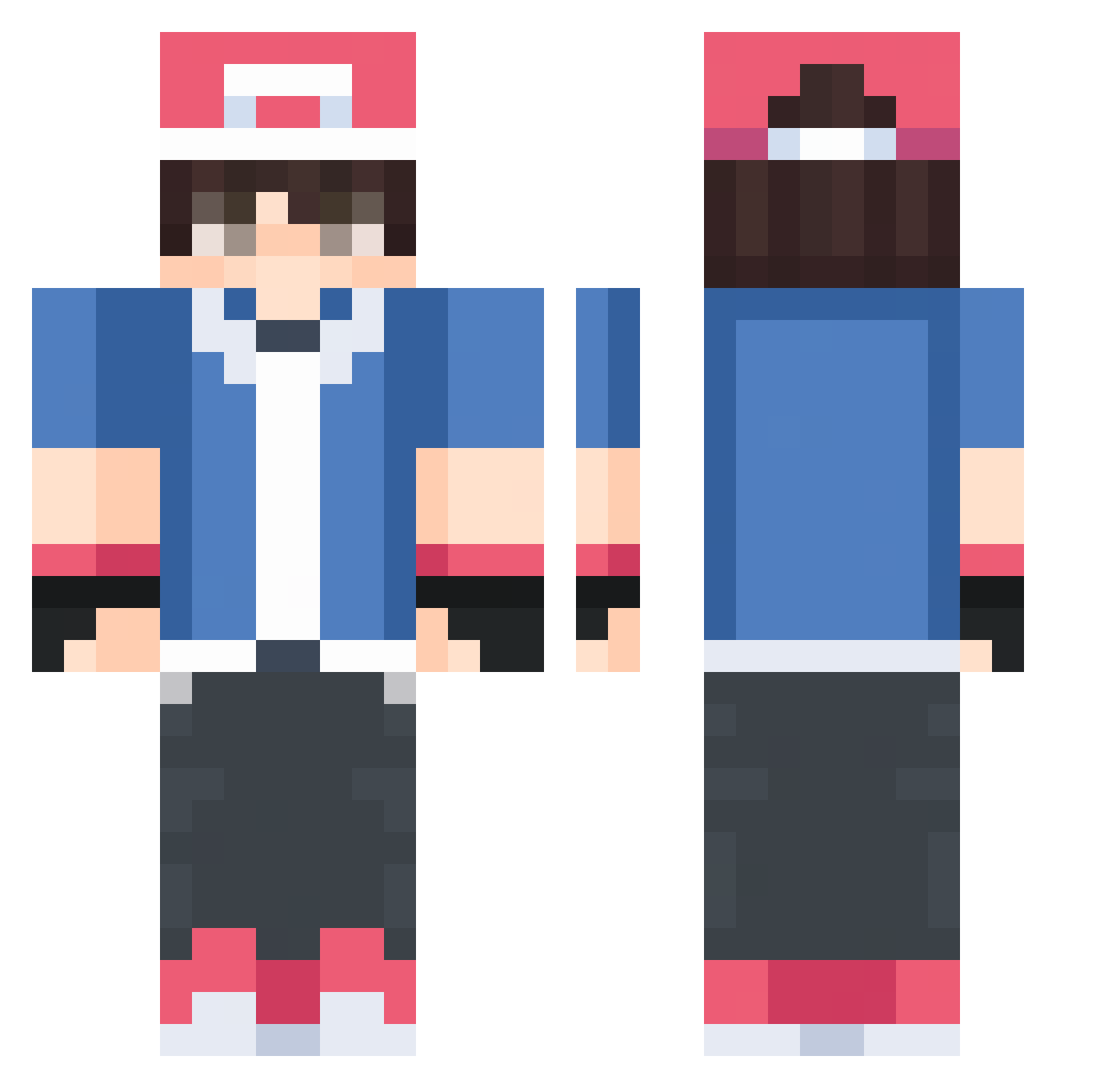 MarshmelloMVP Minecraft skin, front and back view