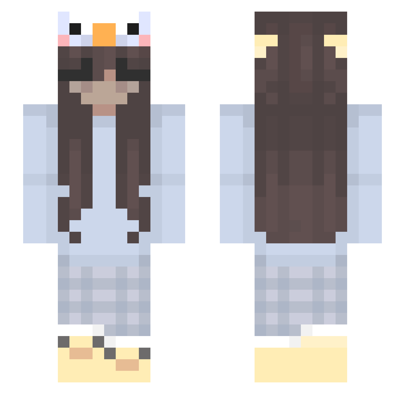 prxncely Minecraft skin, front and back view