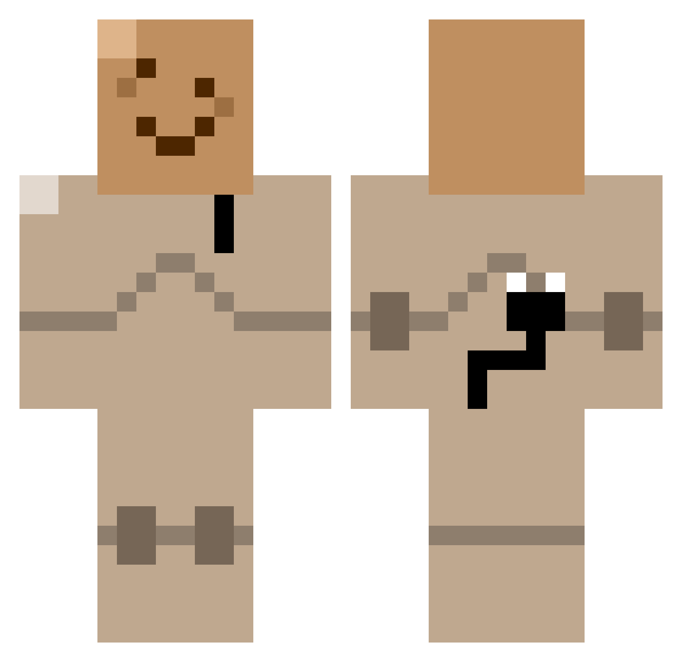 Zdash779 Minecraft skin, front and back view