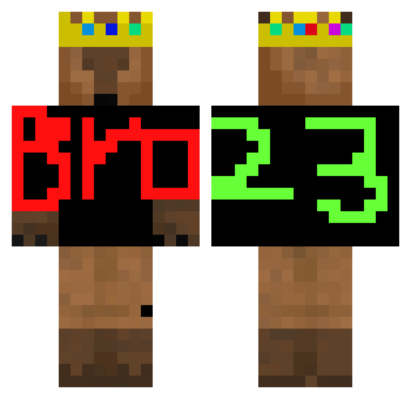 Nosam76377 Minecraft skin, front and back view