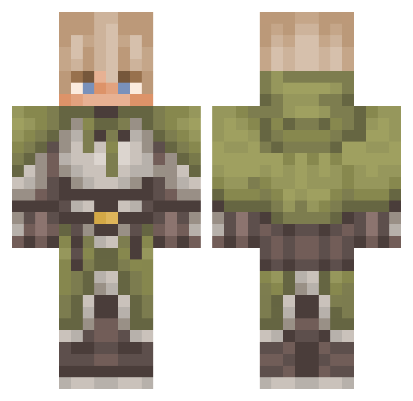 Eivi Minecraft skin, front and back view