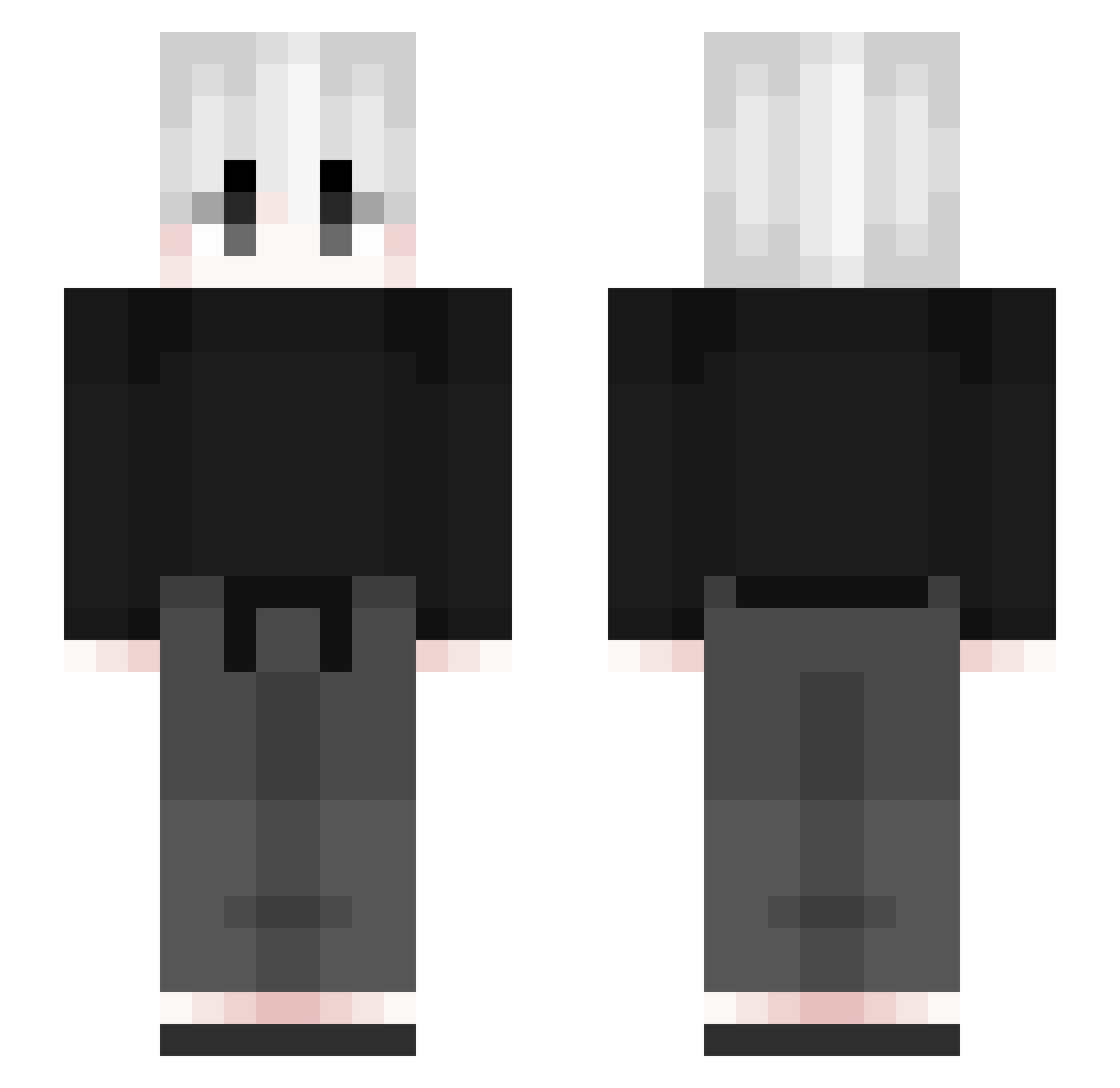 Smokche Minecraft skin, front and back view