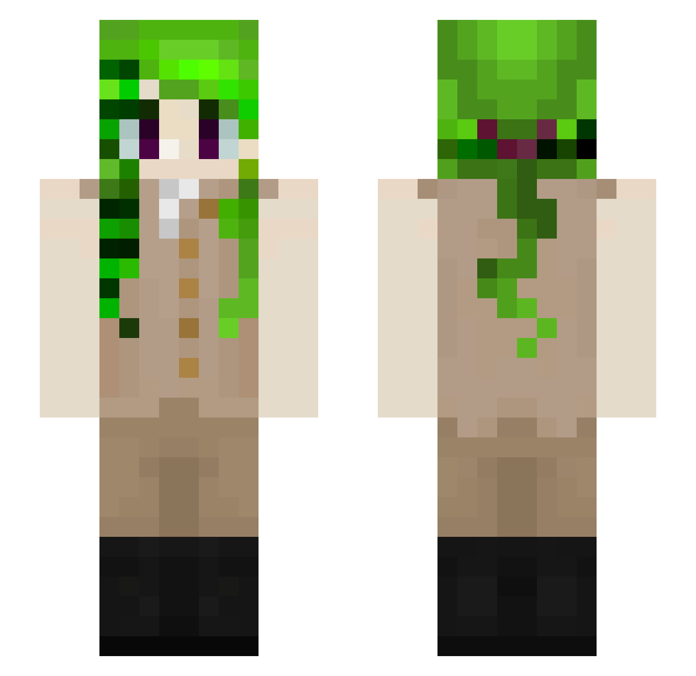 Leenzar Minecraft skin, front and back view