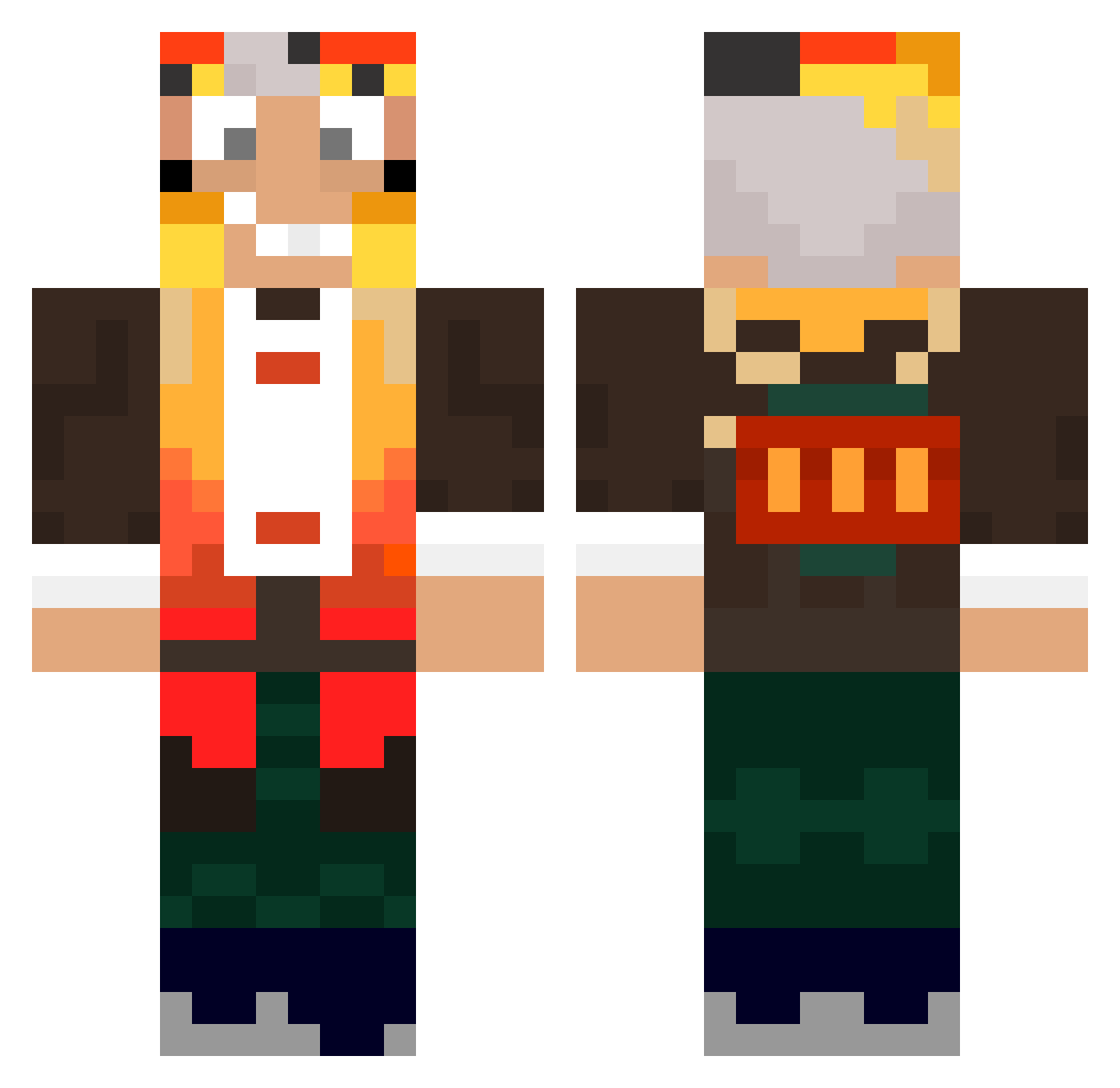 samedesusu Minecraft skin, front and back view