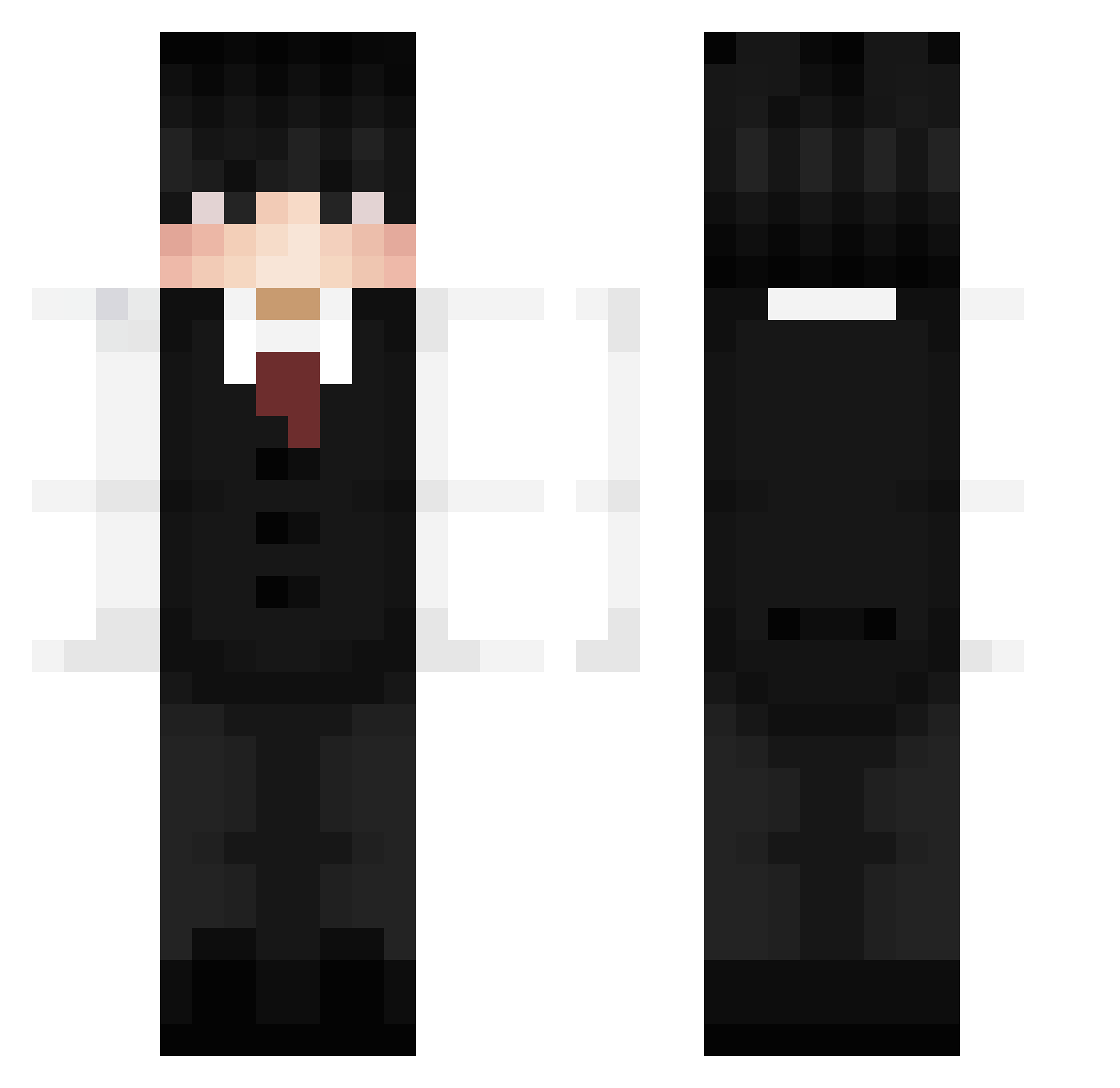 Mercypolis Minecraft skin, front and back view