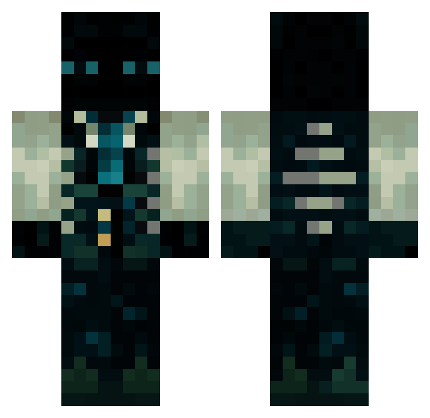 WoffieCocoa Minecraft skin, front and back view