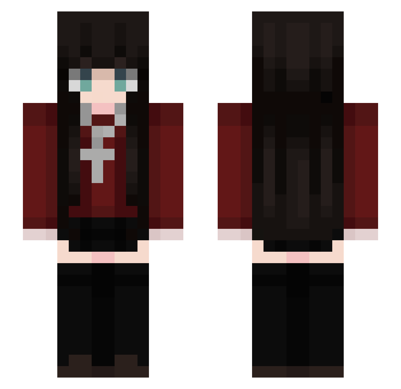 OrangeCheasy Minecraft skin, front and back view