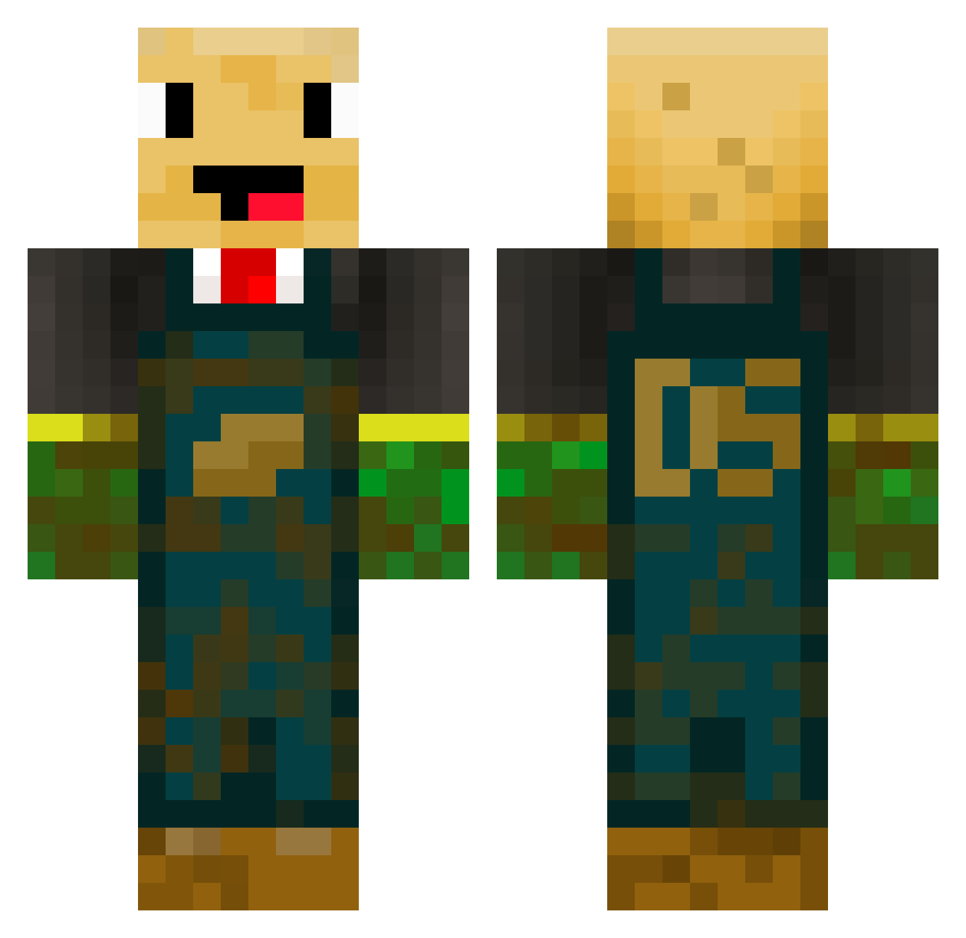 NxrmallyDS Minecraft skin, front and back view