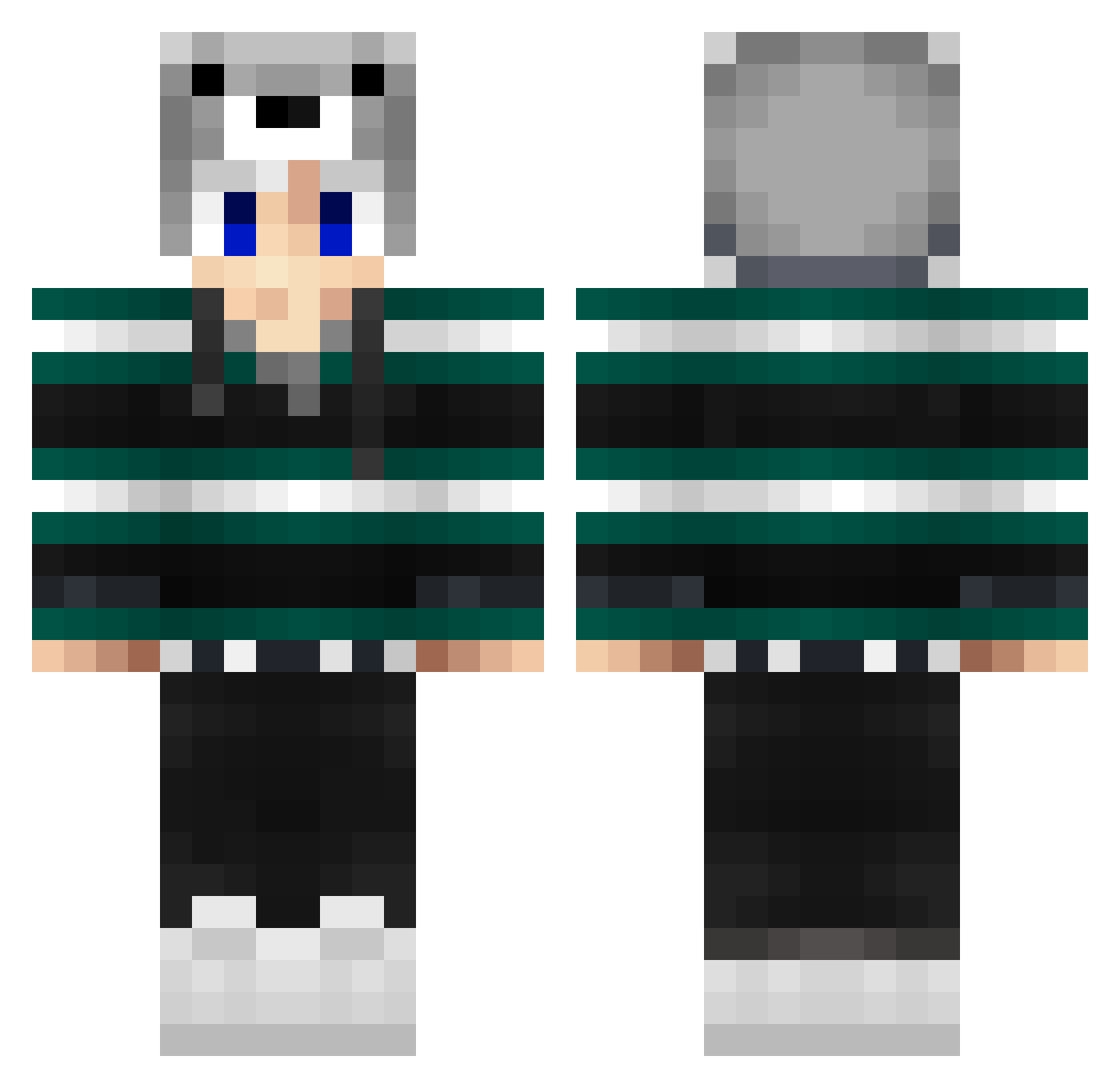 32Days Minecraft skin, front and back view