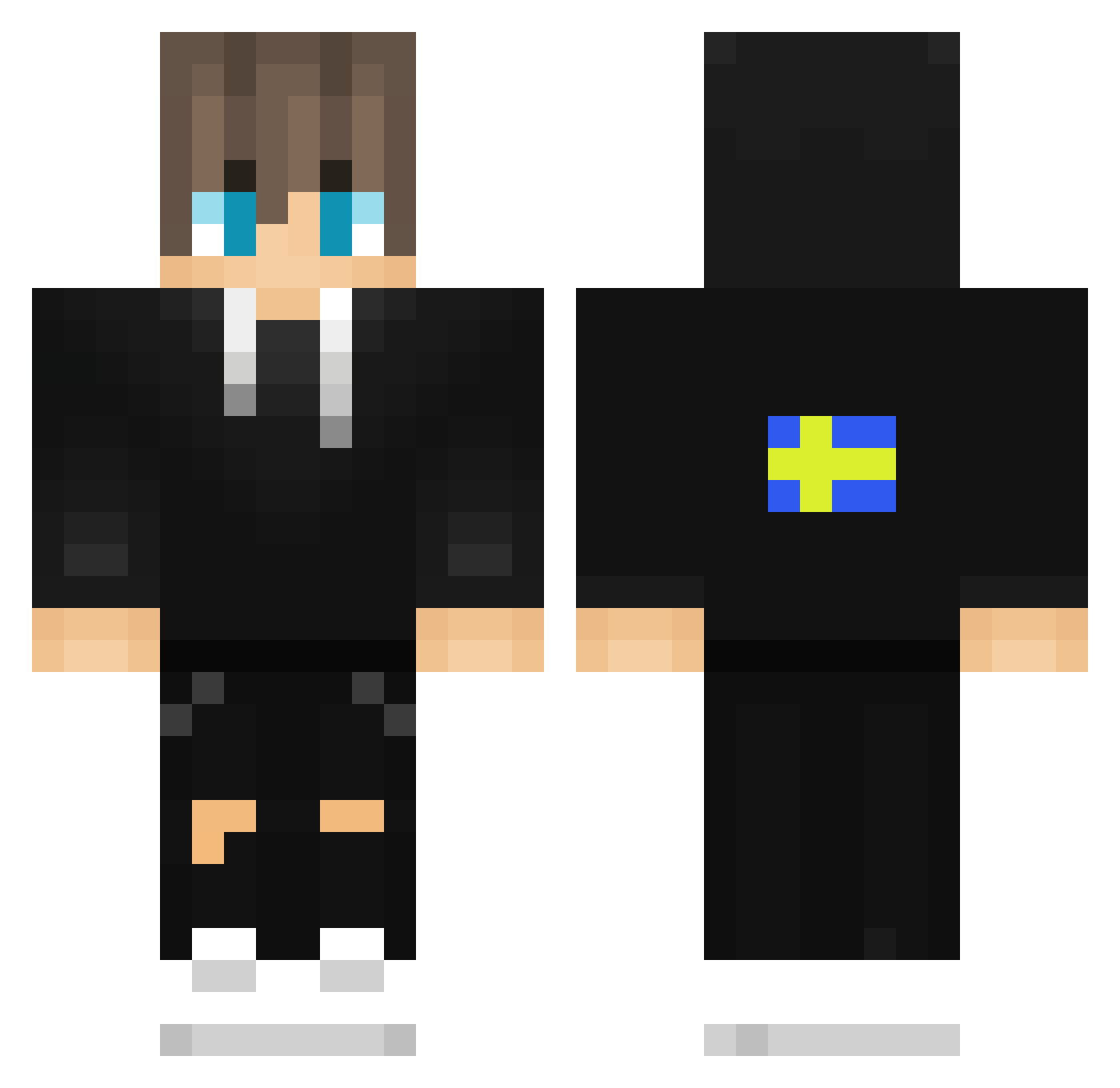 KoalanS Minecraft skin, front and back view