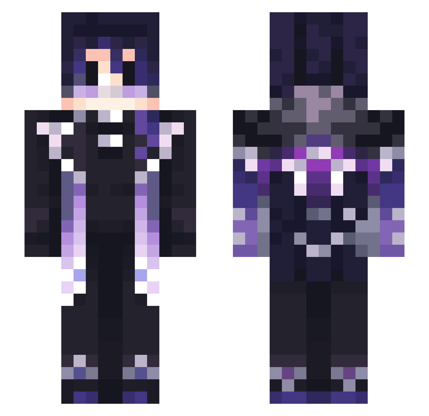 Wagerers Minecraft skin, front and back view