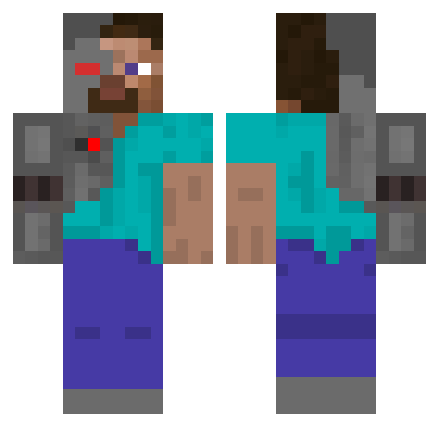 PedroUchiha6502 Minecraft skin, front and back view