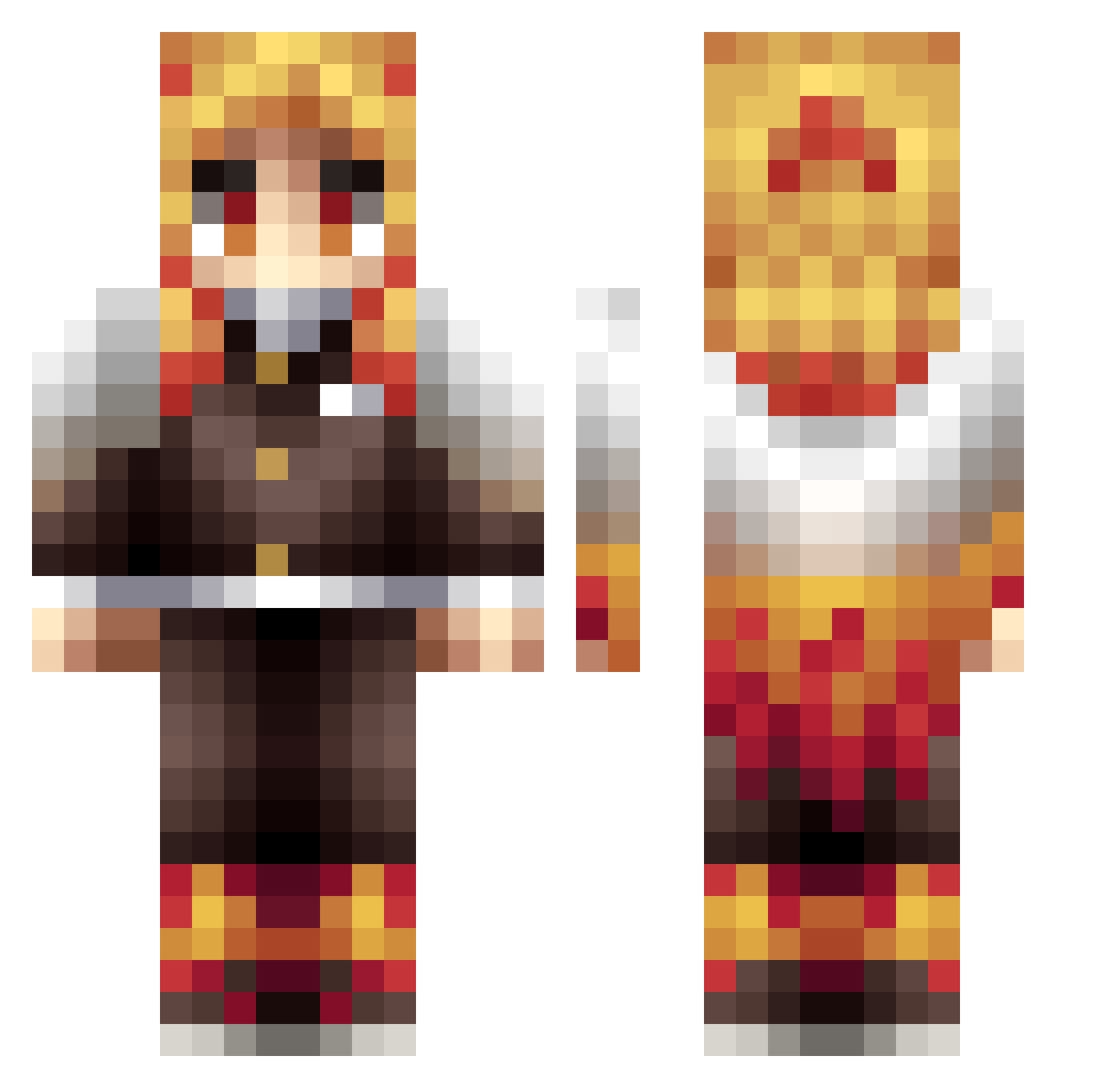 Naufu Minecraft skin, front and back view