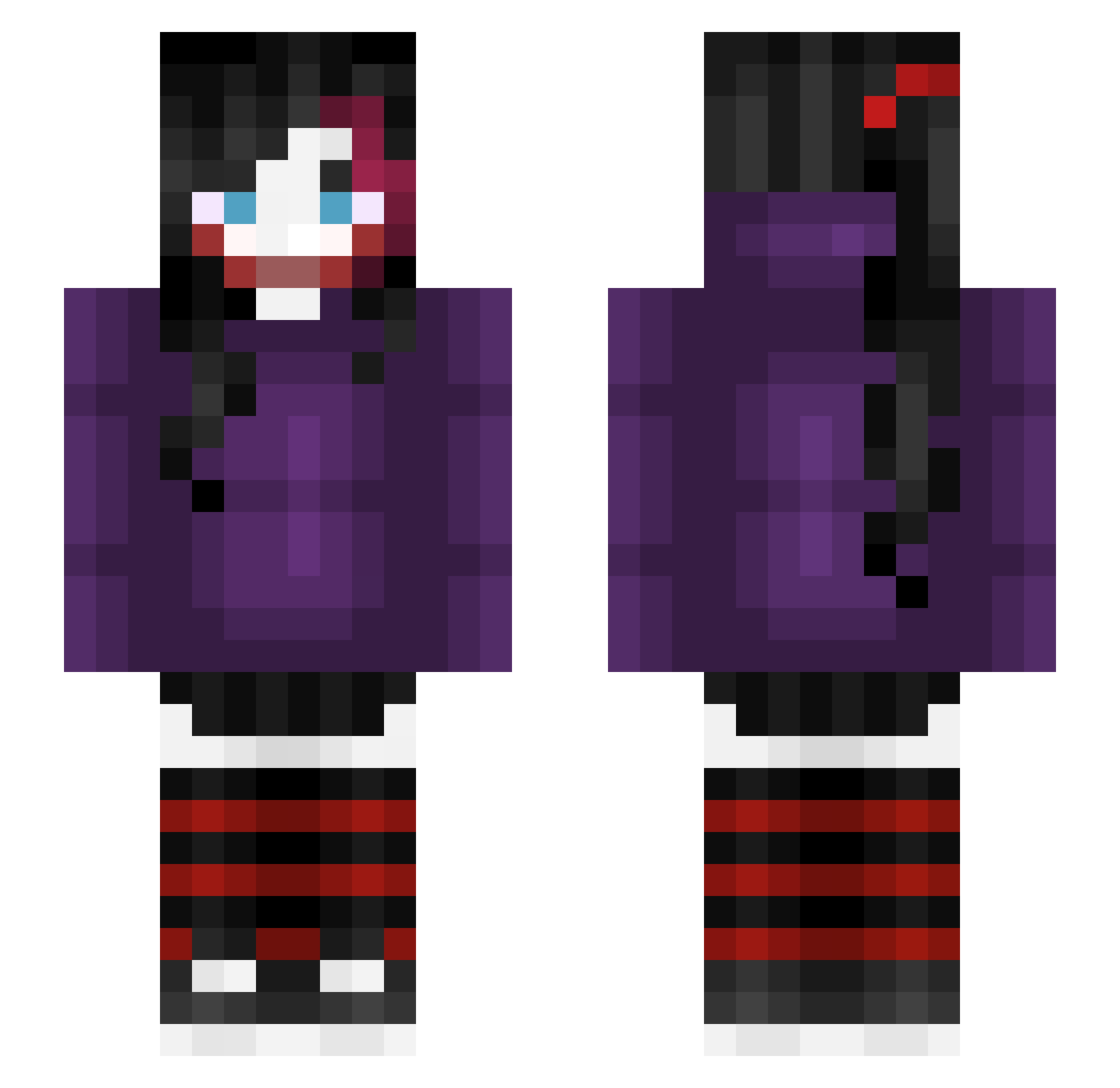 SatNotFound Minecraft skin, front and back view