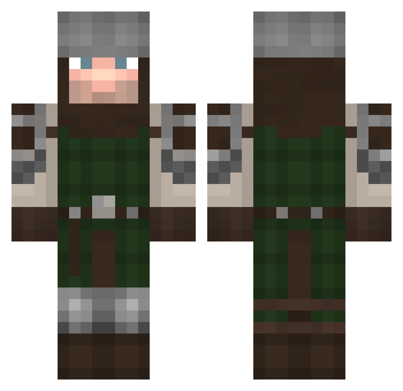 CrUsHeR2879 Minecraft skin, front and back view