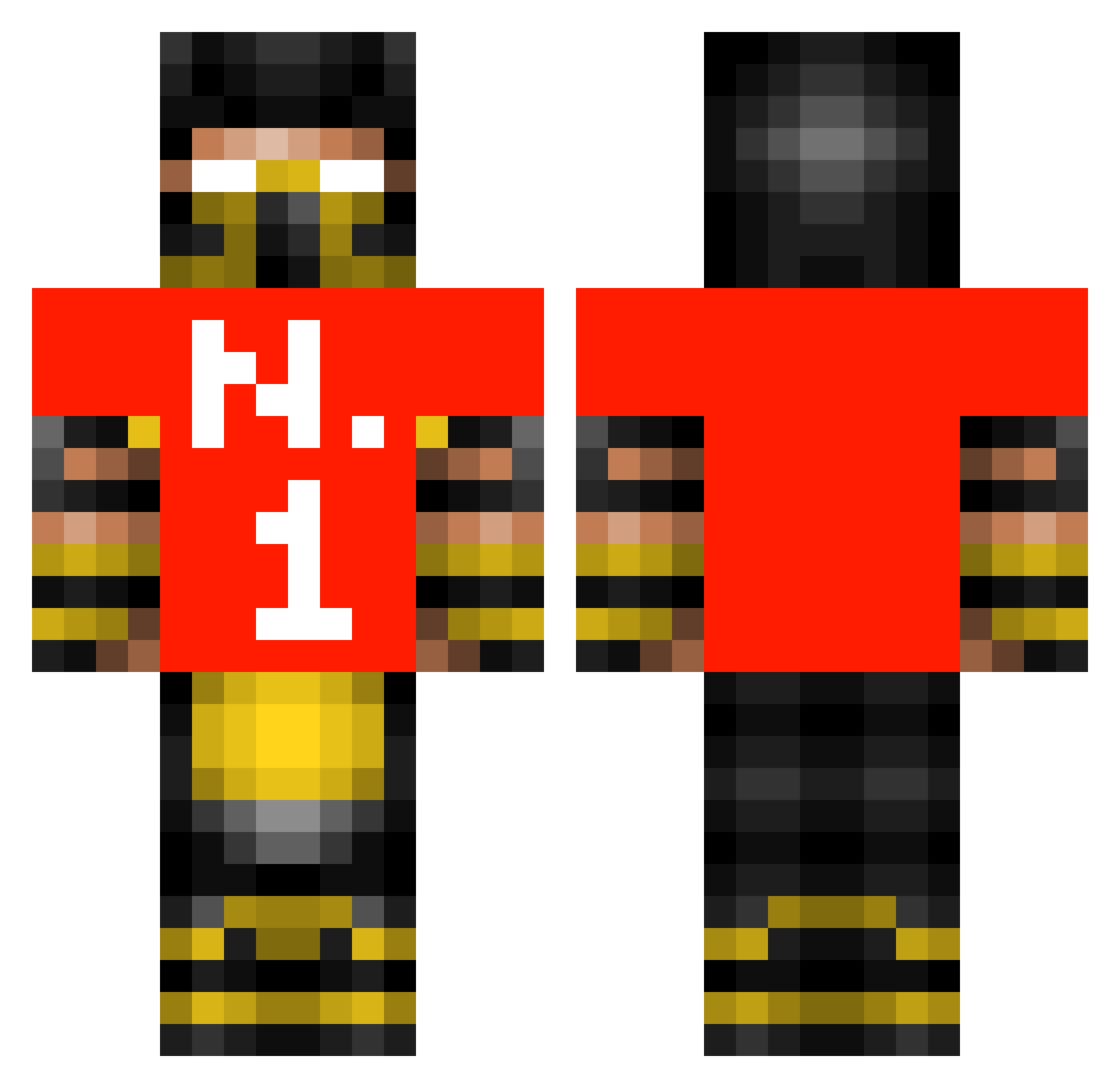 Puck_Botwin Minecraft skin, front and back view