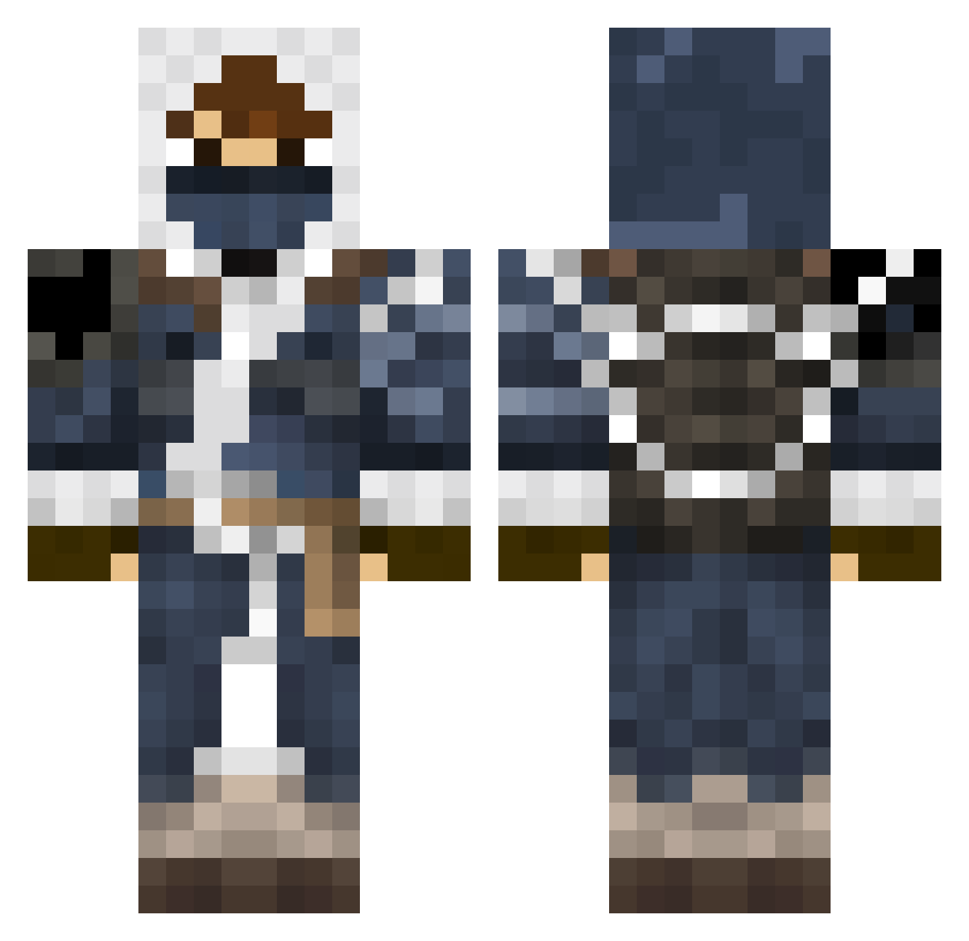 Fuzz007 Minecraft skin, front and back view