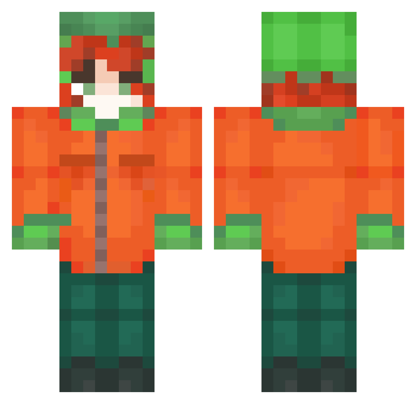 karlemon Minecraft skin, front and back view