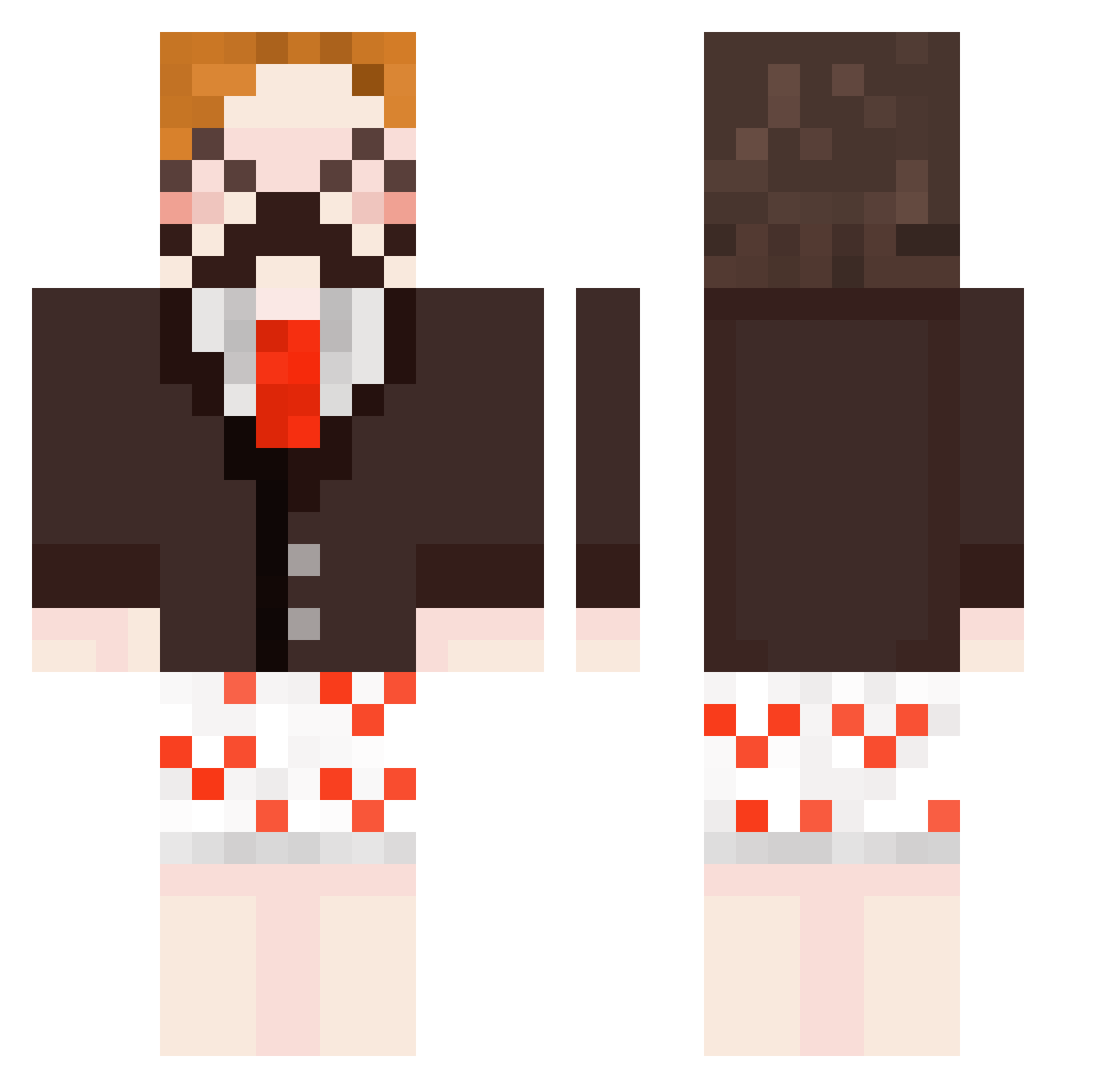 Tendris Minecraft skin, front and back view