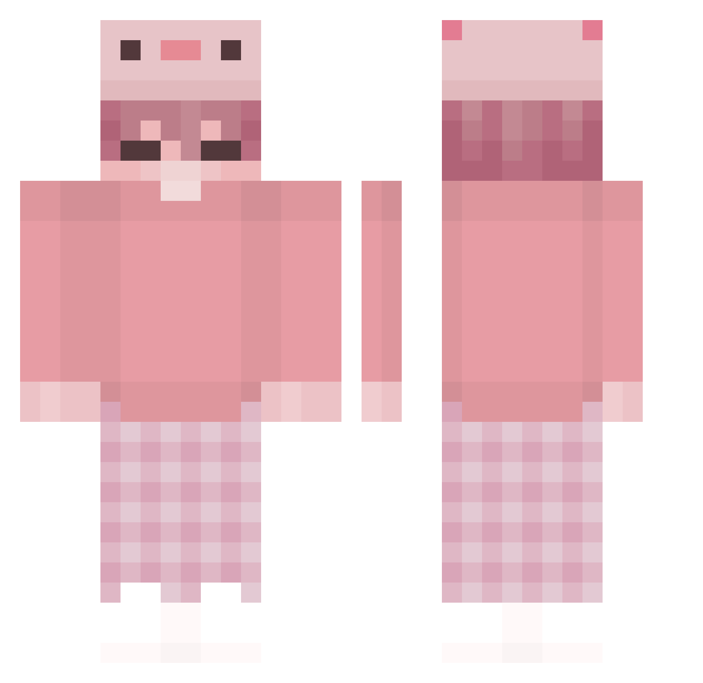 Nowlp Minecraft skin, front and back view