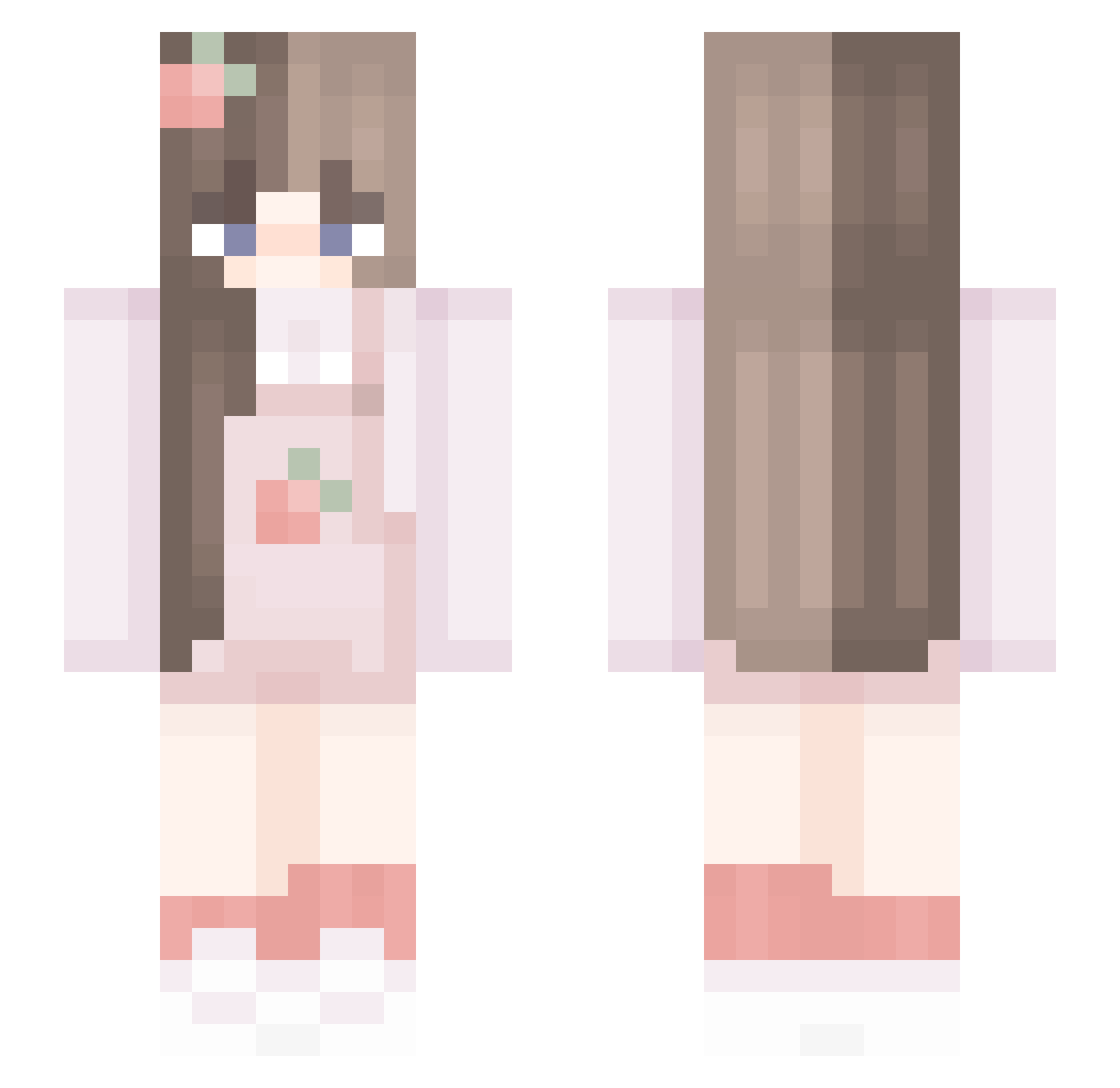 whalebabey Minecraft skin, front and back view
