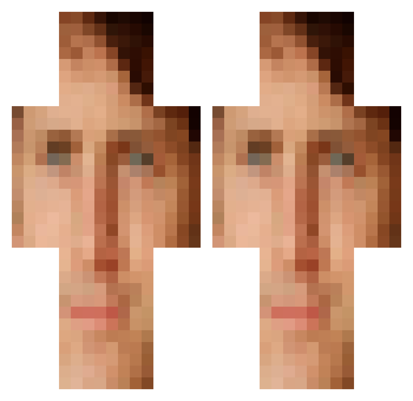 BluePeople Minecraft skin, front and back view