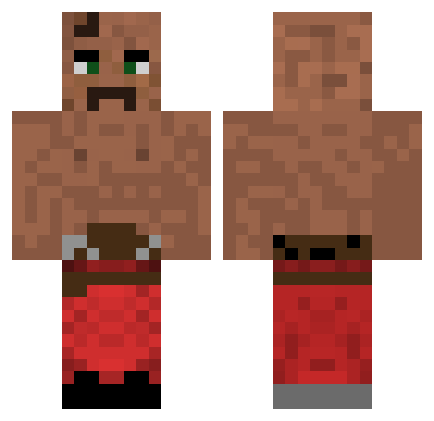 SuperDuper67 Minecraft skin, front and back view