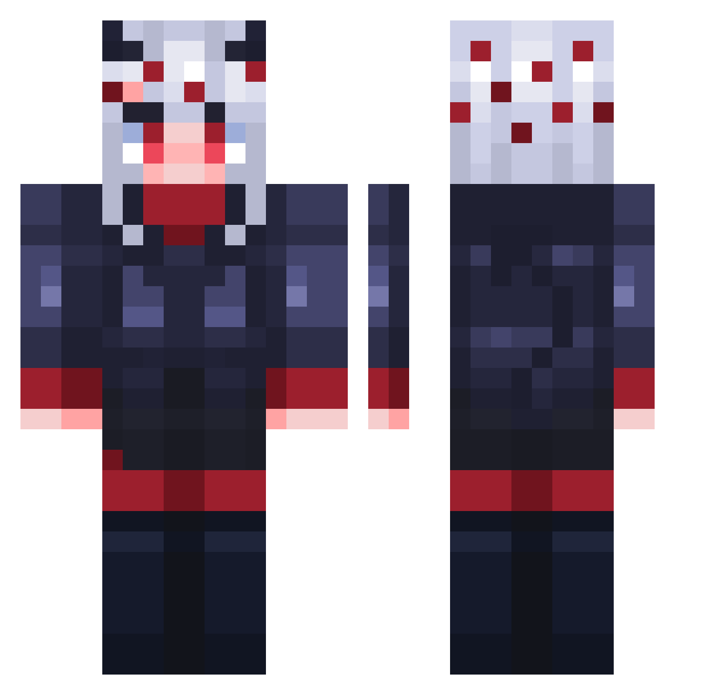 Aracely406F Minecraft skin, front and back view