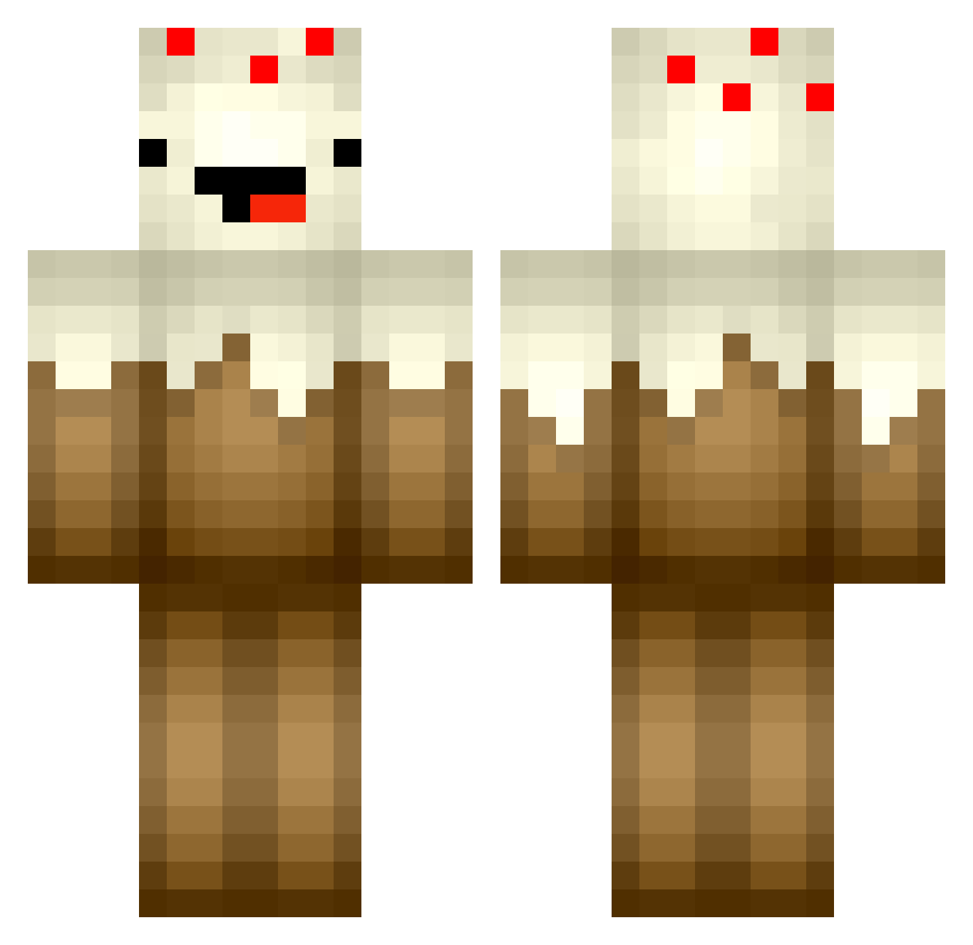 Bumbelo Minecraft skin, front and back view
