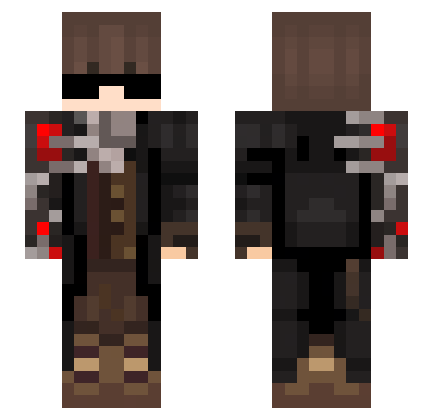 RageStrom Minecraft skin, front and back view
