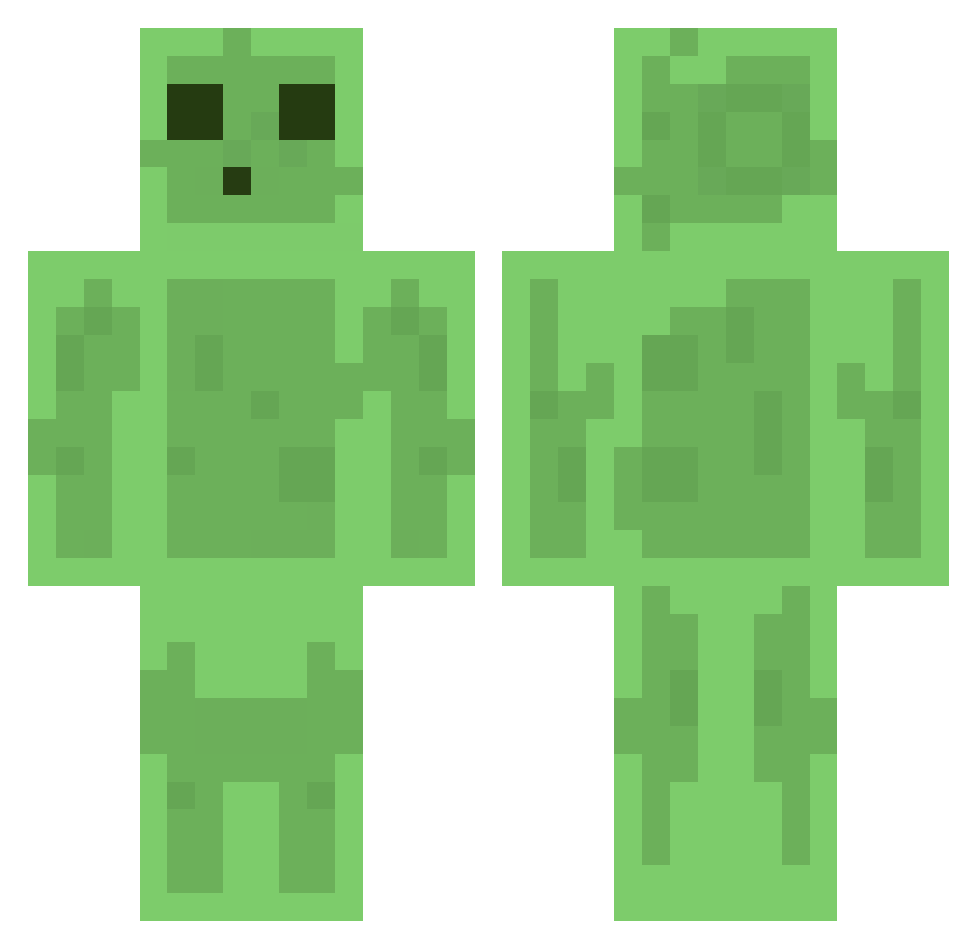 bubbajango Minecraft skin, front and back view
