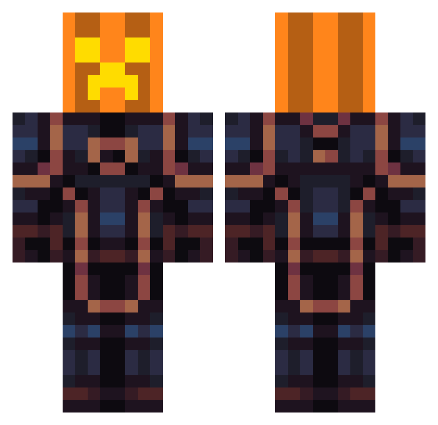 mineman12321 Minecraft skin, front and back view
