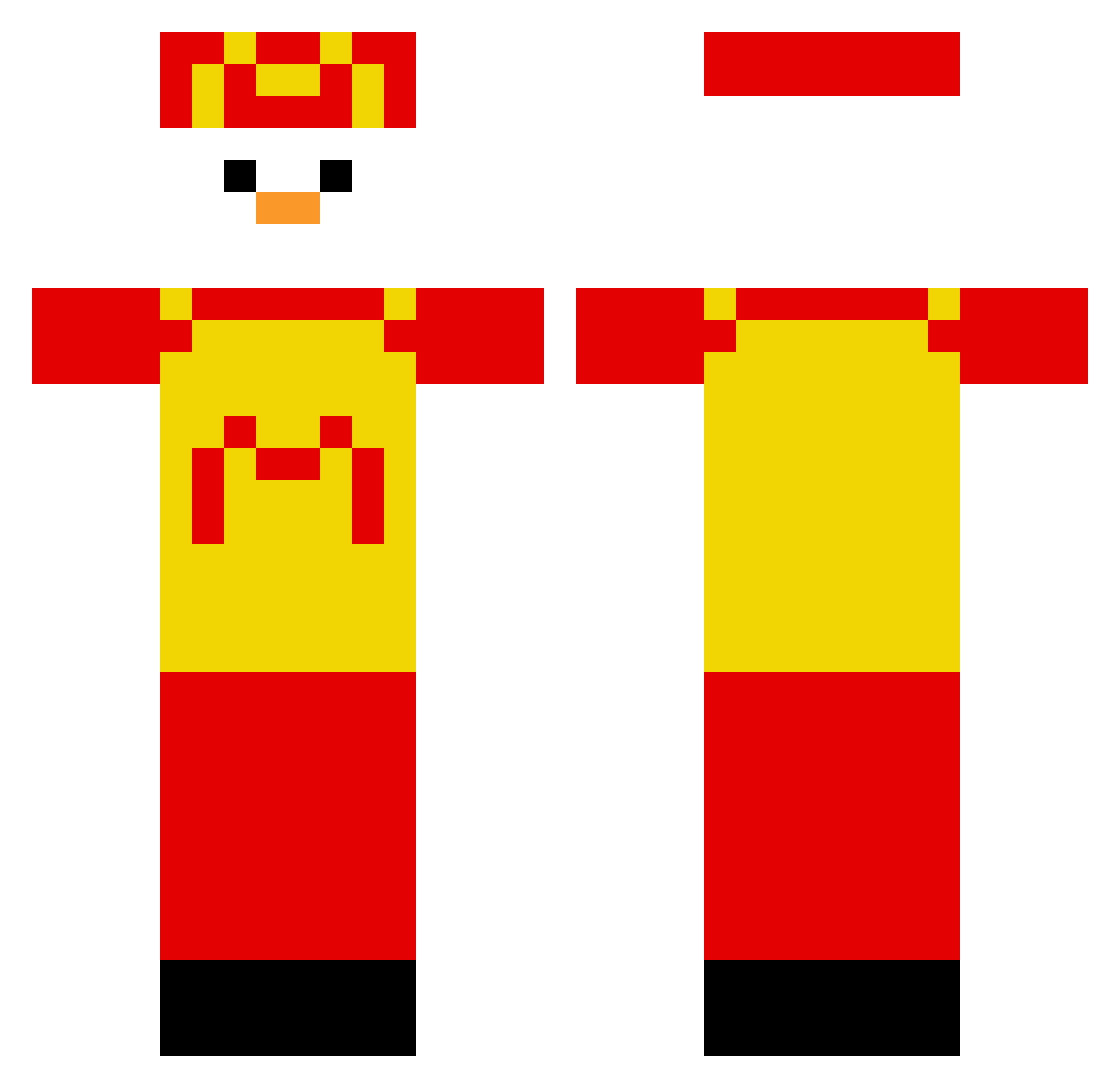 Casper1612 Minecraft skin, front and back view