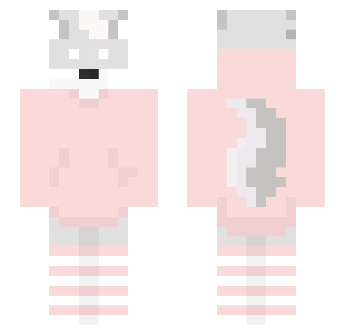 Desyntax Minecraft skin, front and back view
