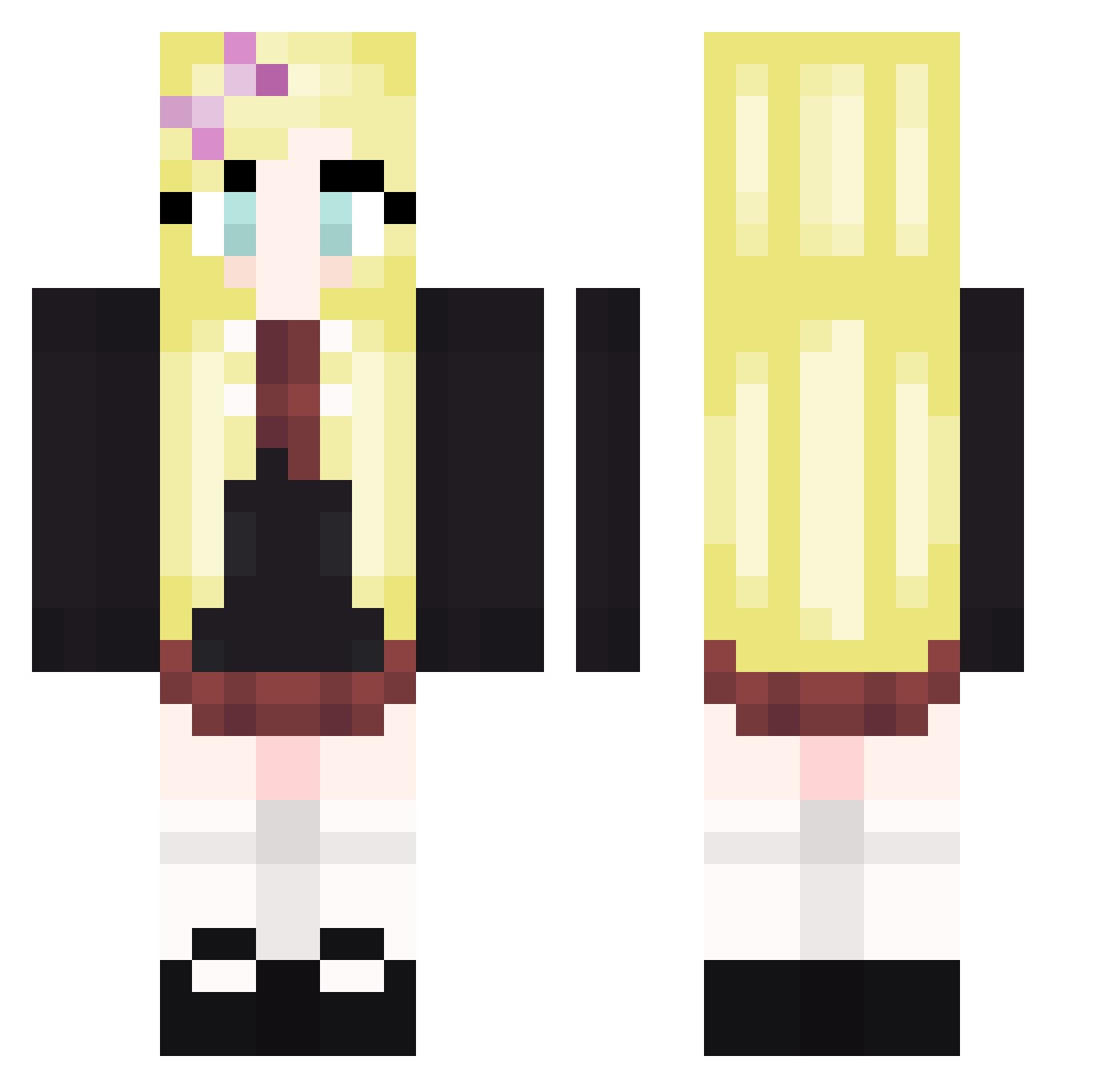 Meelis0x0 Minecraft skin, front and back view