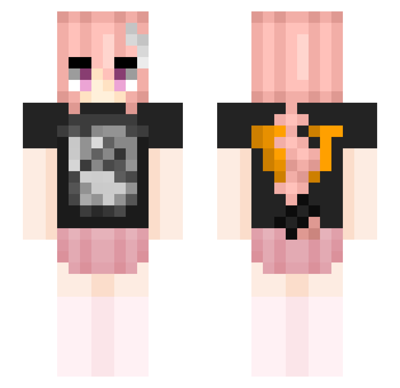 SlobberyTrout21 Minecraft skin, front and back view