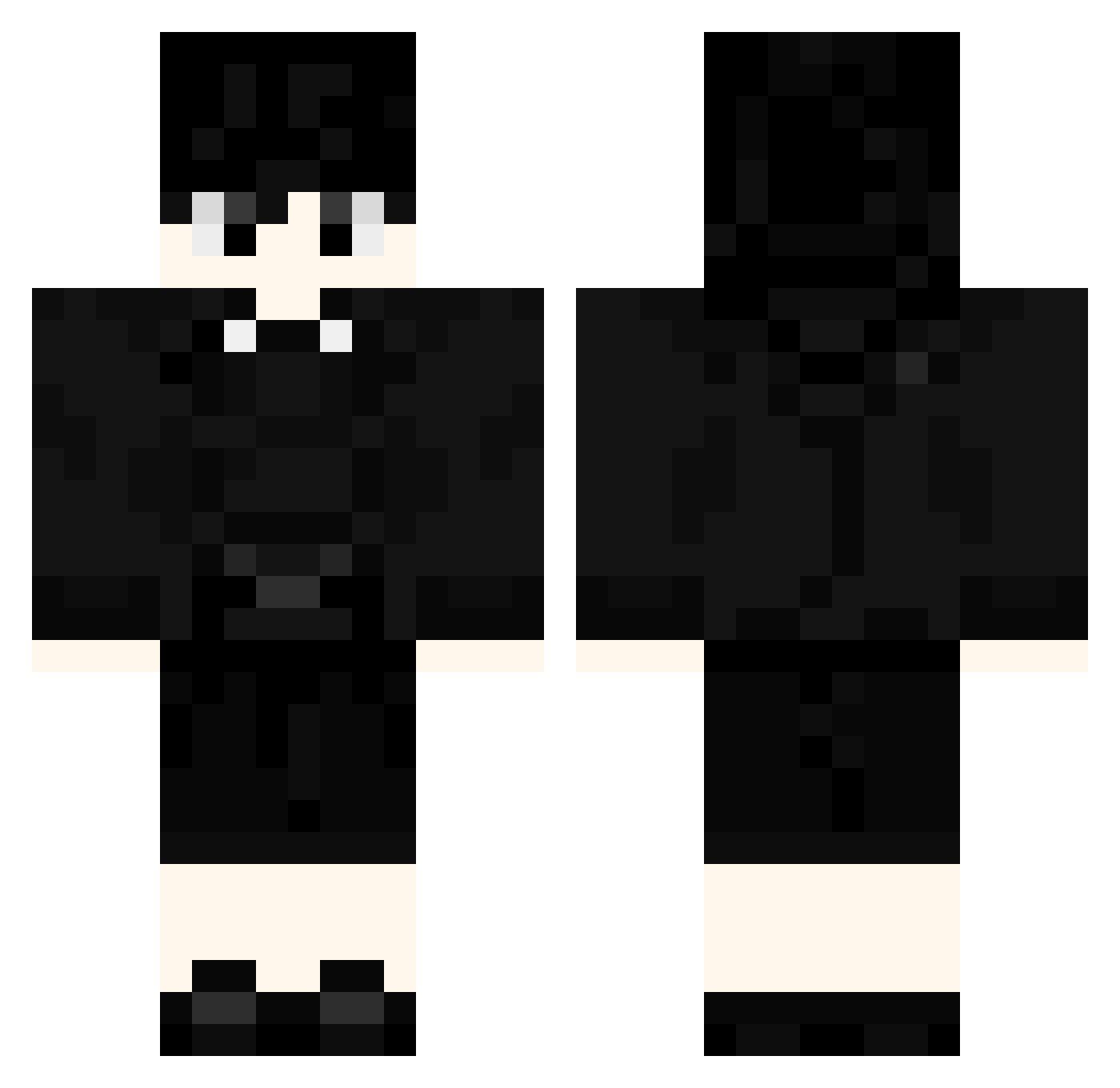 T7eN Minecraft skin, front and back view