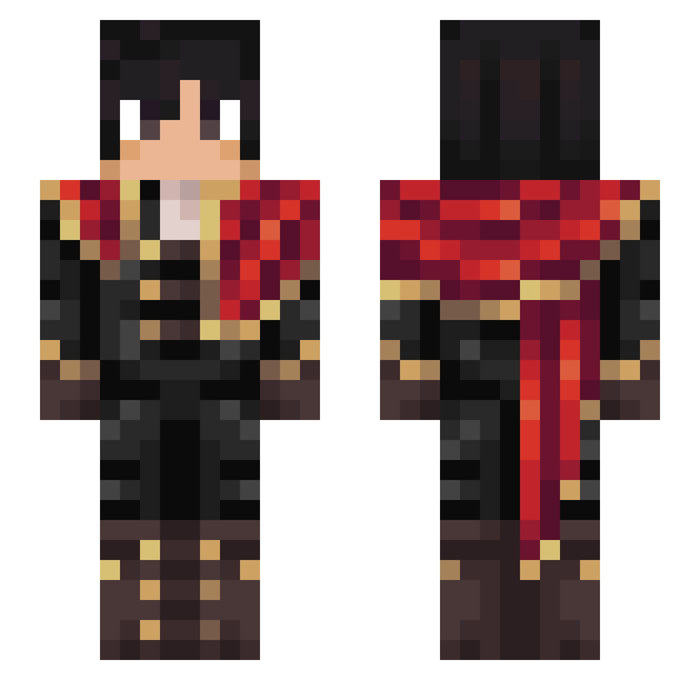 RAPSODK Minecraft skin, front and back view