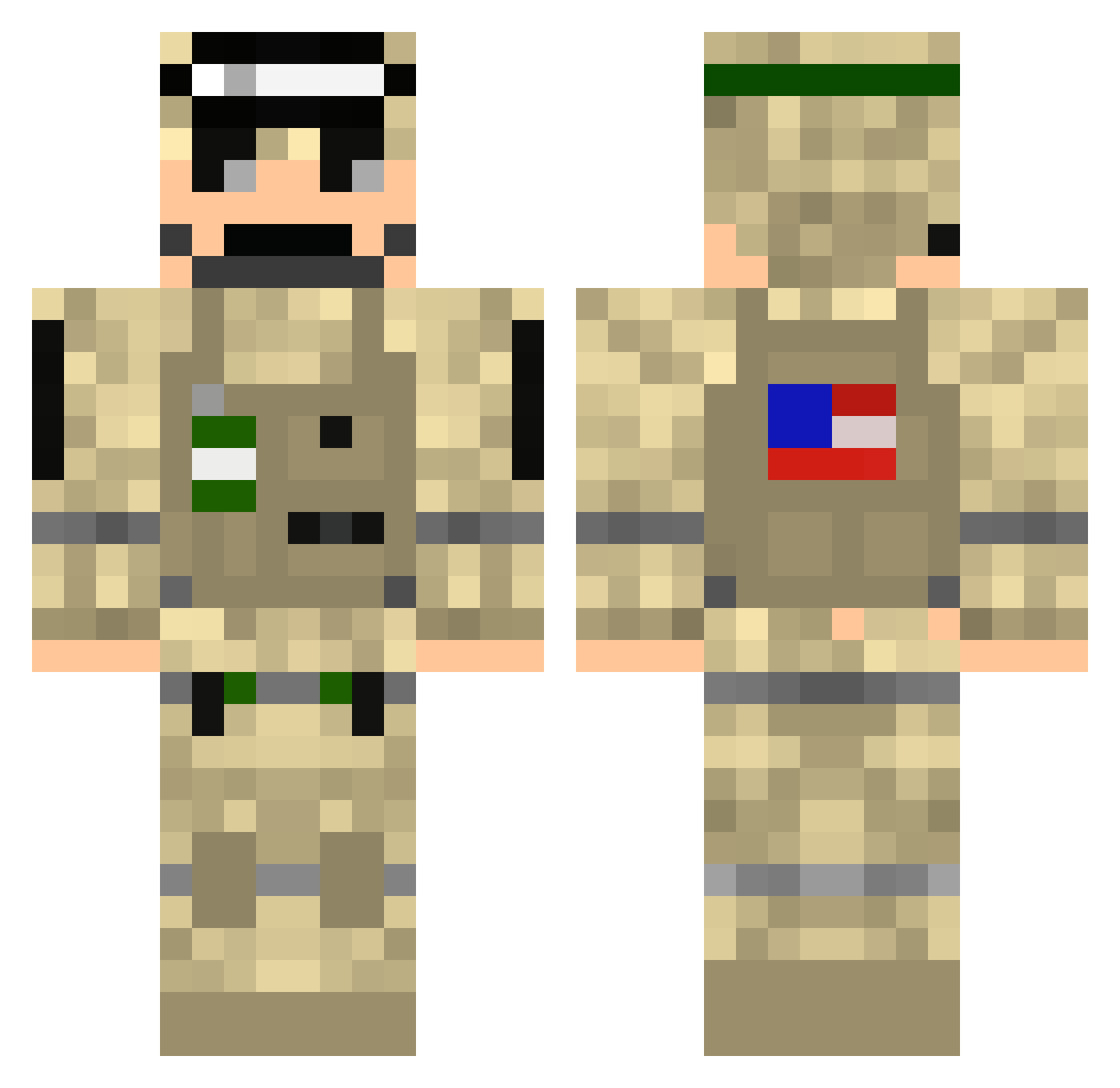 draftsman Minecraft skin, front and back view