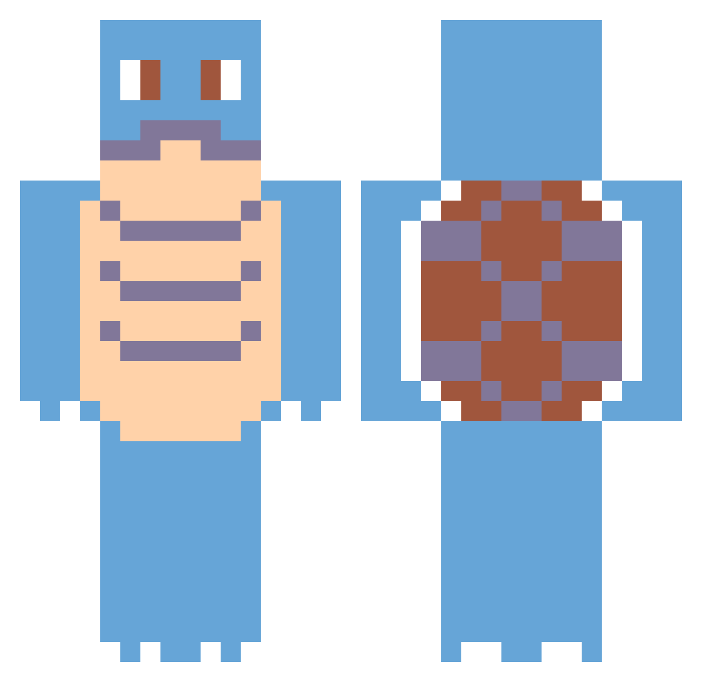 BlastoiseBro22 Minecraft skin, front and back view