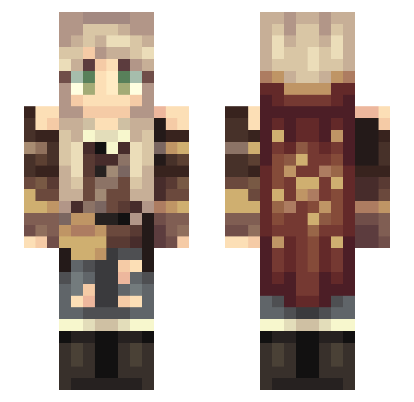 Rysiuuu17 Minecraft skin, front and back view