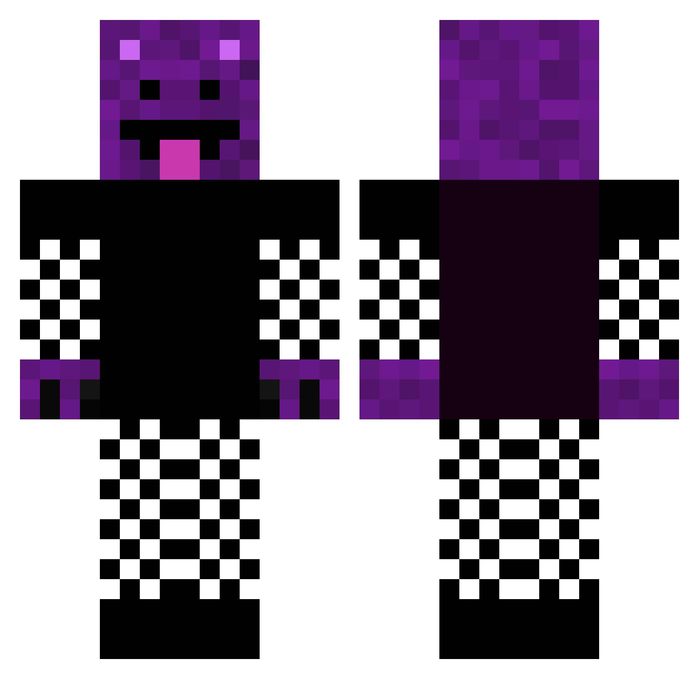 PurpleBear_55 Minecraft skin, front and back view