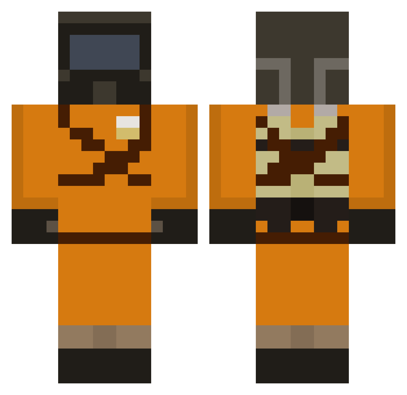 Dominicgaming13 Minecraft skin, front and back view