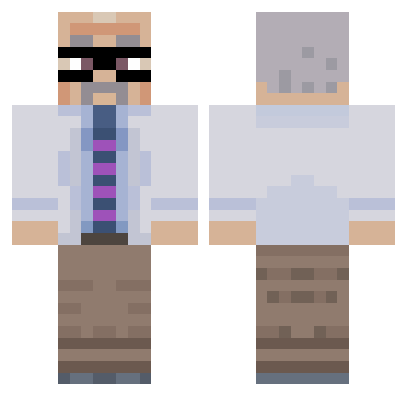 sampoorker Minecraft skin, front and back view