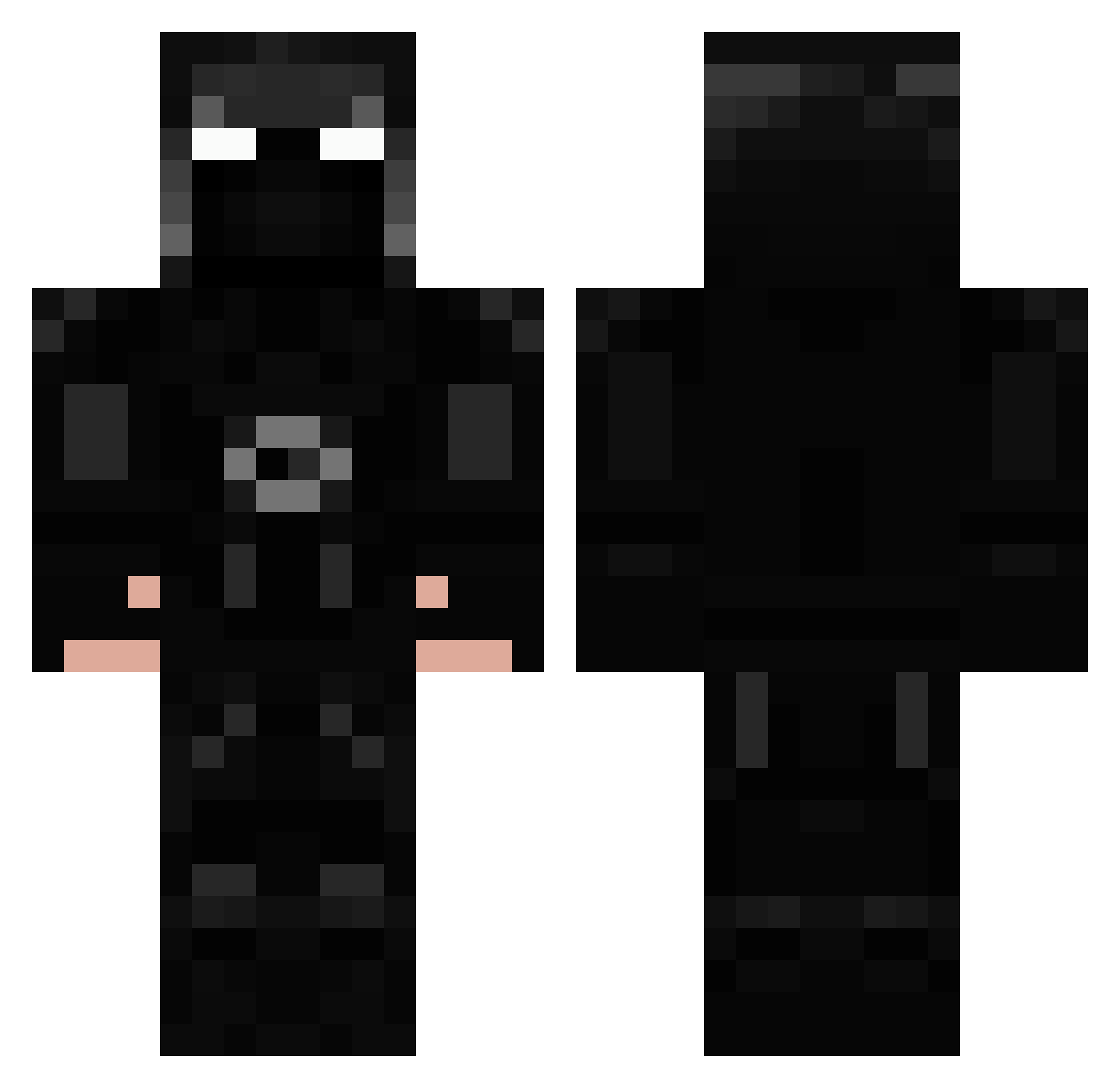 Depermed Minecraft skin, front and back view
